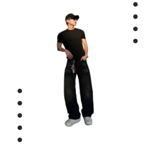 Quần Jeans Đen Retro  Quần Kiểu Dáng Rộng Unisex Nam Nữ