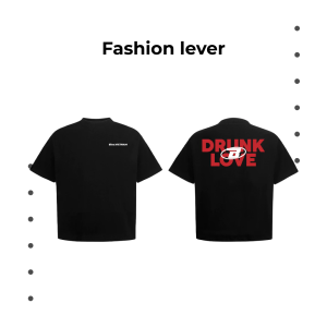 áo thun đen nam nữ form rộng cotton 280GSM in phồng logo BIOS